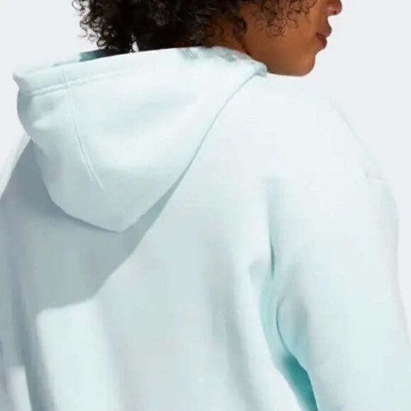 Adidas Women's Halo Mint Cotton Graphic Logo Fleece Pullover Hoodie-Plus Size 2X - Picture 2 of 6